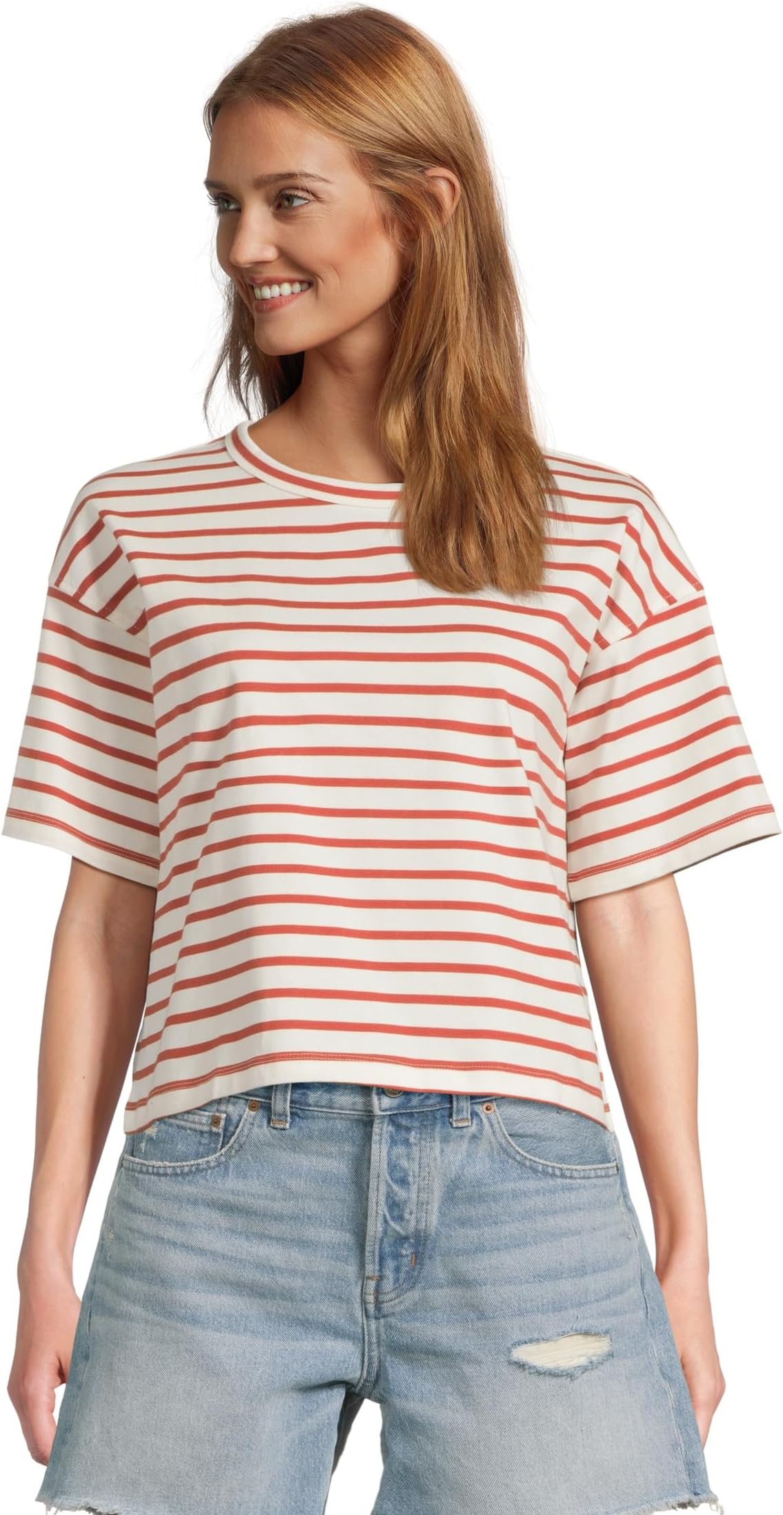 

Футболка Madewell Structured Boxy Tee Stripe, Lighthouse