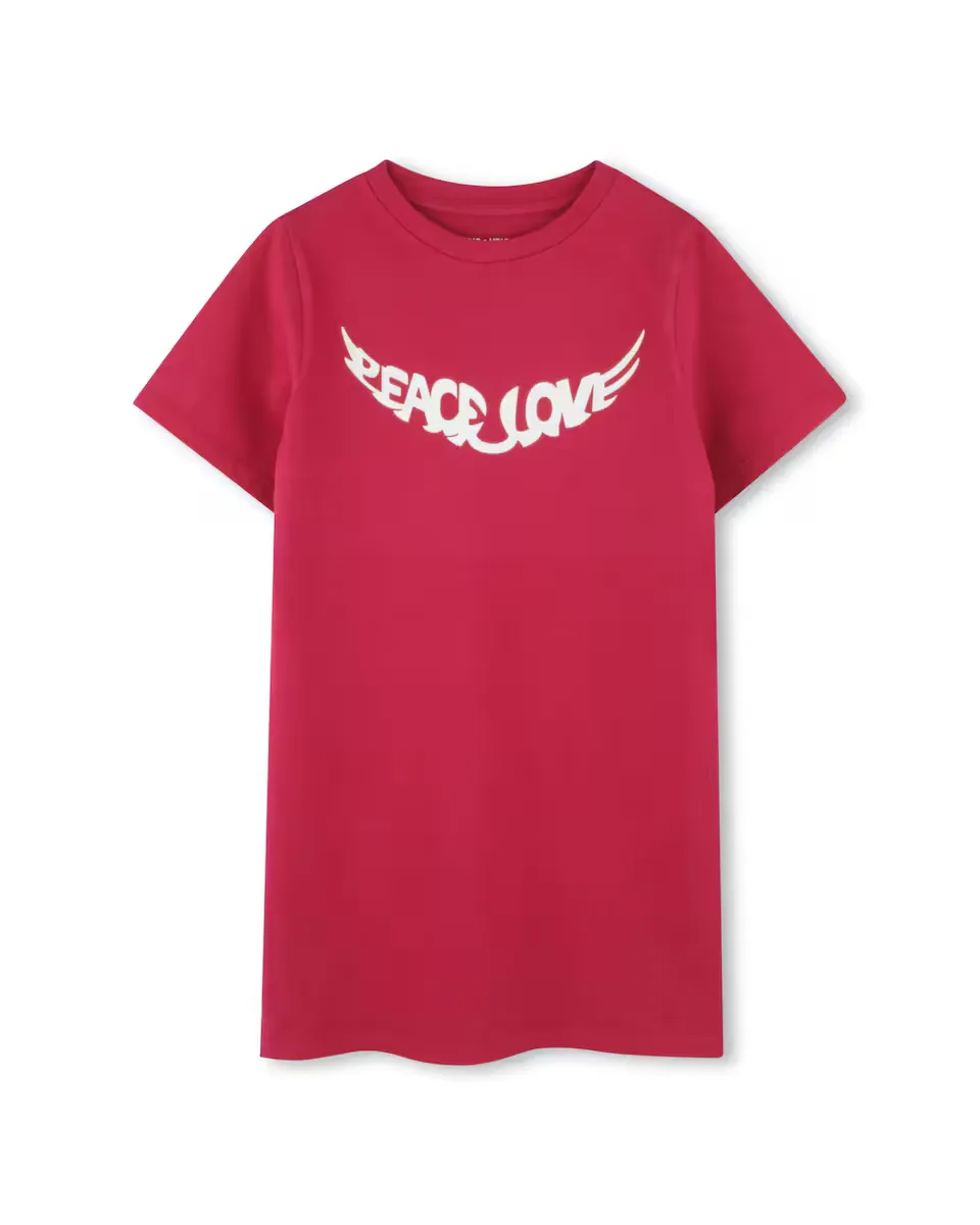 

Платье для девочки 100% хлопок с короткими рукавами Zadig & Voltaire, цвет Rosa