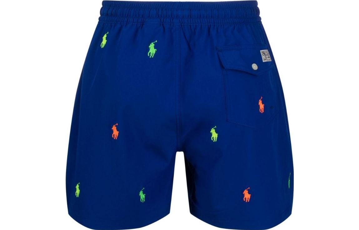 Шорты с вышивкой Polo Pony Polo Ralph Lauren, синие — фото 3