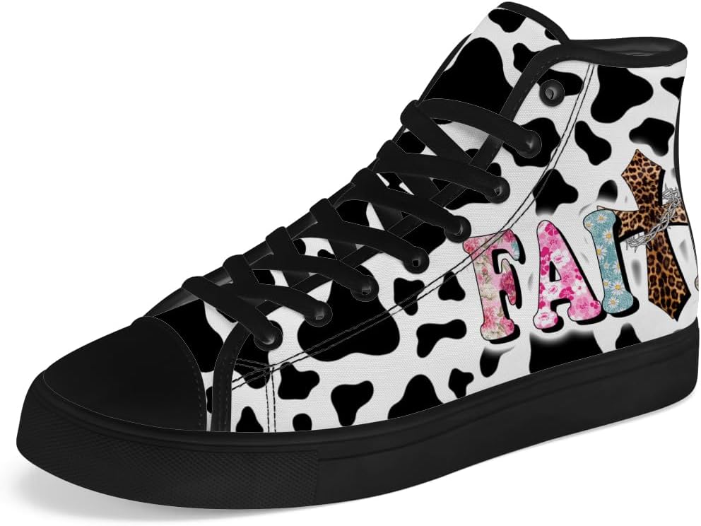 

Кеды на высокой подошве chebing для мужчин и женщин, Faith Over Fear, с верхом из ткани, шнуровкой, повседневные, подарок для мужчин и женщин, белый