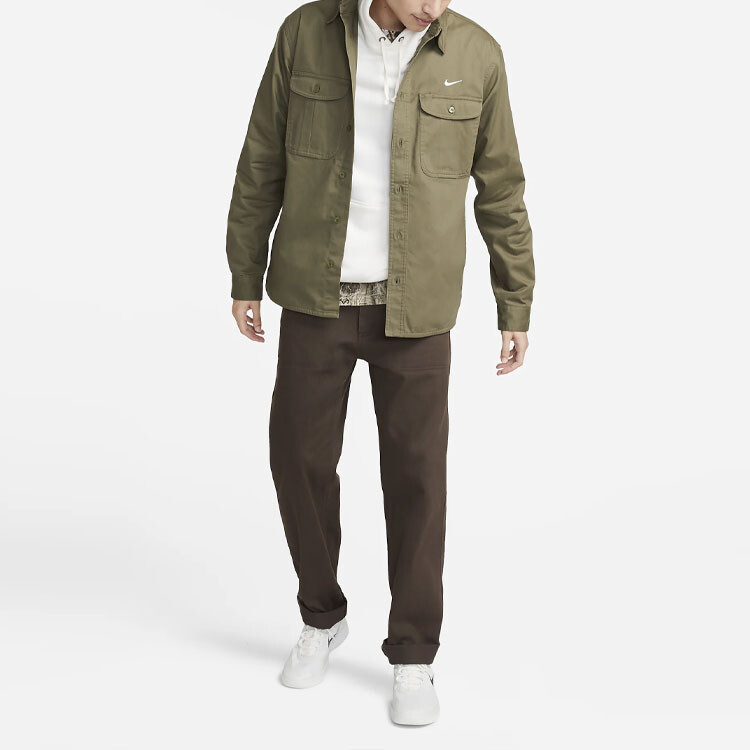 Рубашка унисекс Medium Olive Nike, оливковый — фото 3
