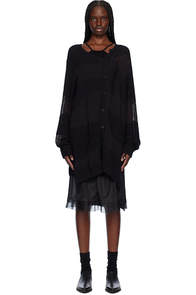 

Кардиган с эффектом потертостей 5G randome Yohji Yamamoto, черный
