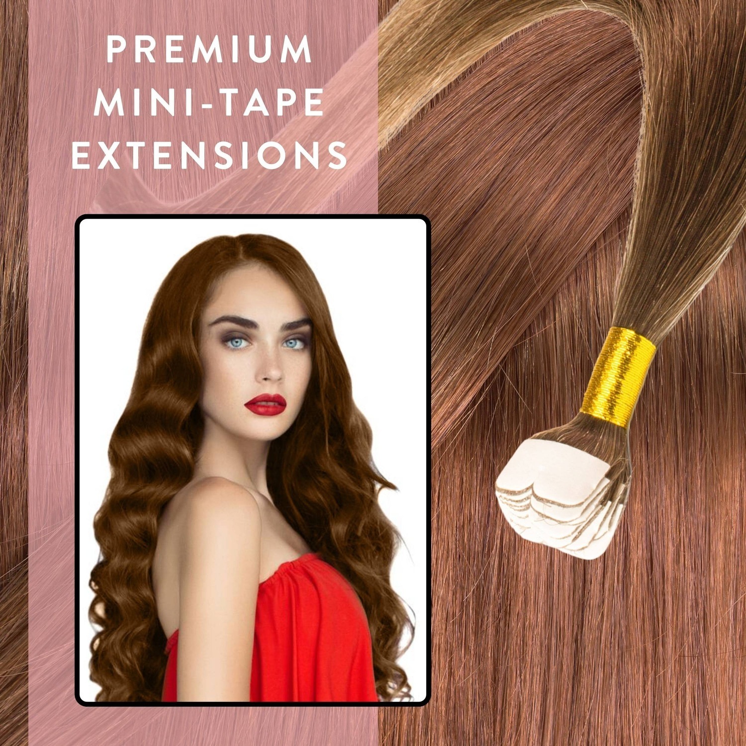 Накладные волосы mini tape extensions premium echthaar #8/03 hellblond natur-gold Hair2Heart, 50cm, количество 12 шт. — фото 2