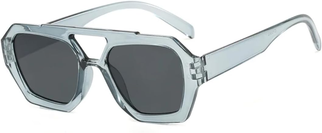 

Солнцезащитные очки с защитой UV400 | Толстая оправа с двойной перемычкой | Для женщин и мужчин | Для занятий спортом на открытом воздухе и вождения DSVIGF, Gray Black