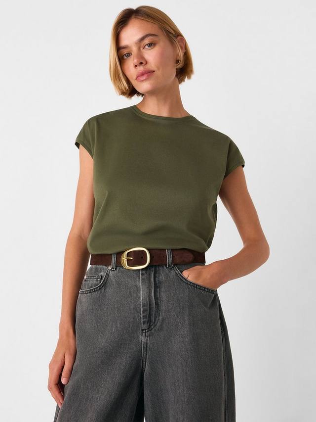 

Футболка с каплевидными рукавами и двойной отделкой Whistles, Khaki