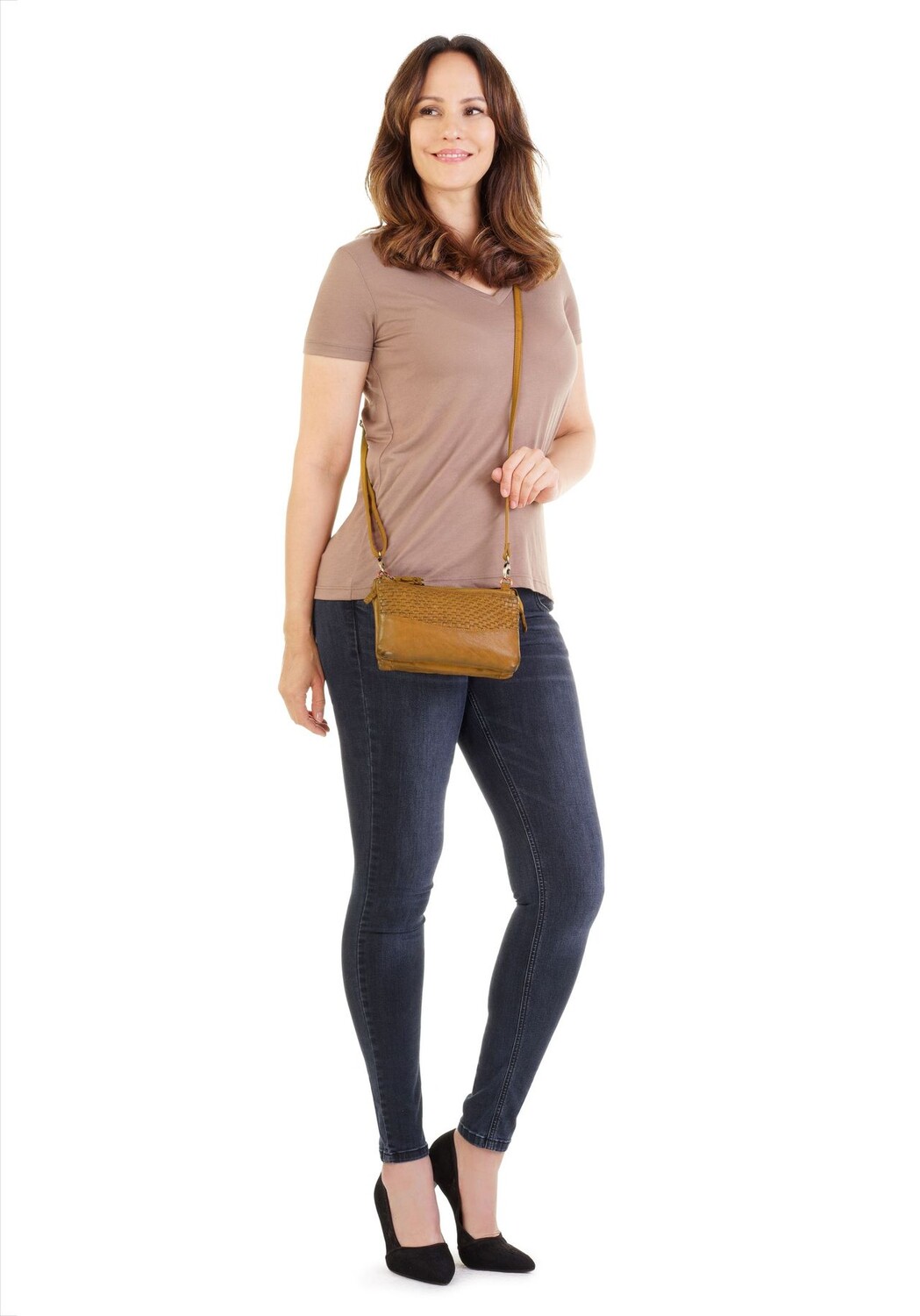 

Сумка через плечо, натуральная кожа, производство Италия Samantha Look, желтый