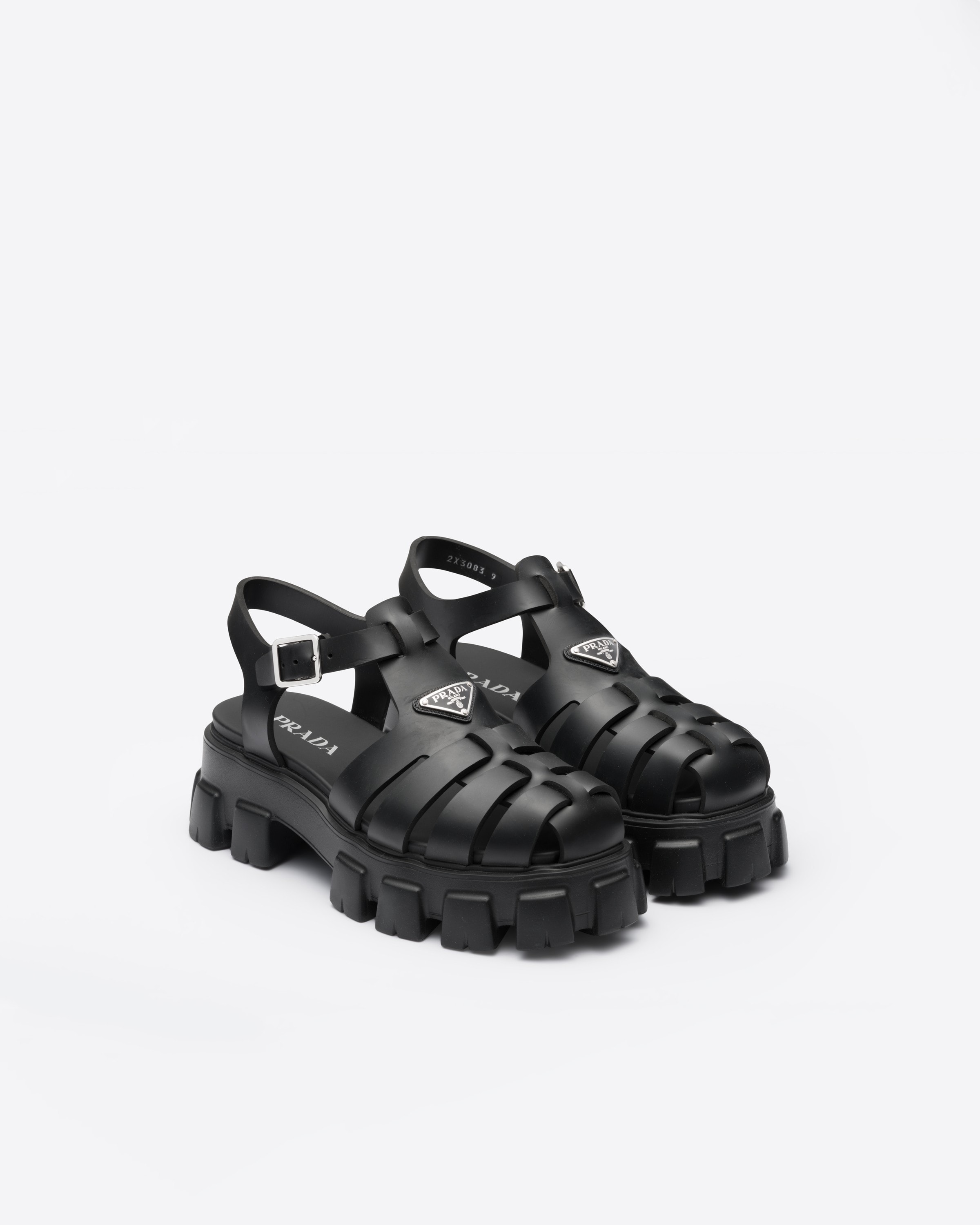 

Резиновые сандалии Monolith Prada, черный