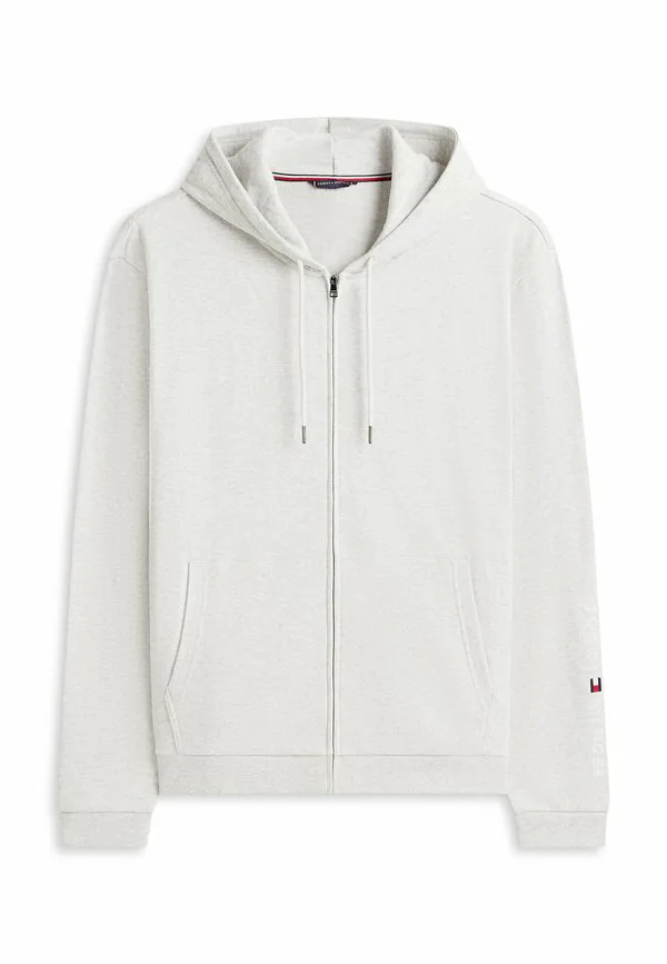 Плюс оригинальная махровая толстовка на молнии для отдыха. Tommy Hilfiger, Ice Grey Heather — фото 4