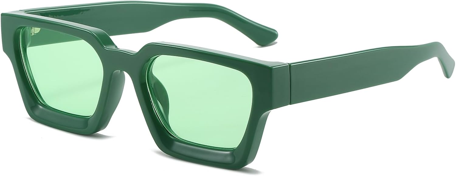 

Массивные квадратные солнцезащитные очки для женщин и мужчин. Модные солнцезащитные очки с защитой от УФ-излучения. Стильные, толстые, прямоугольные DQbhzh, Green Light Green