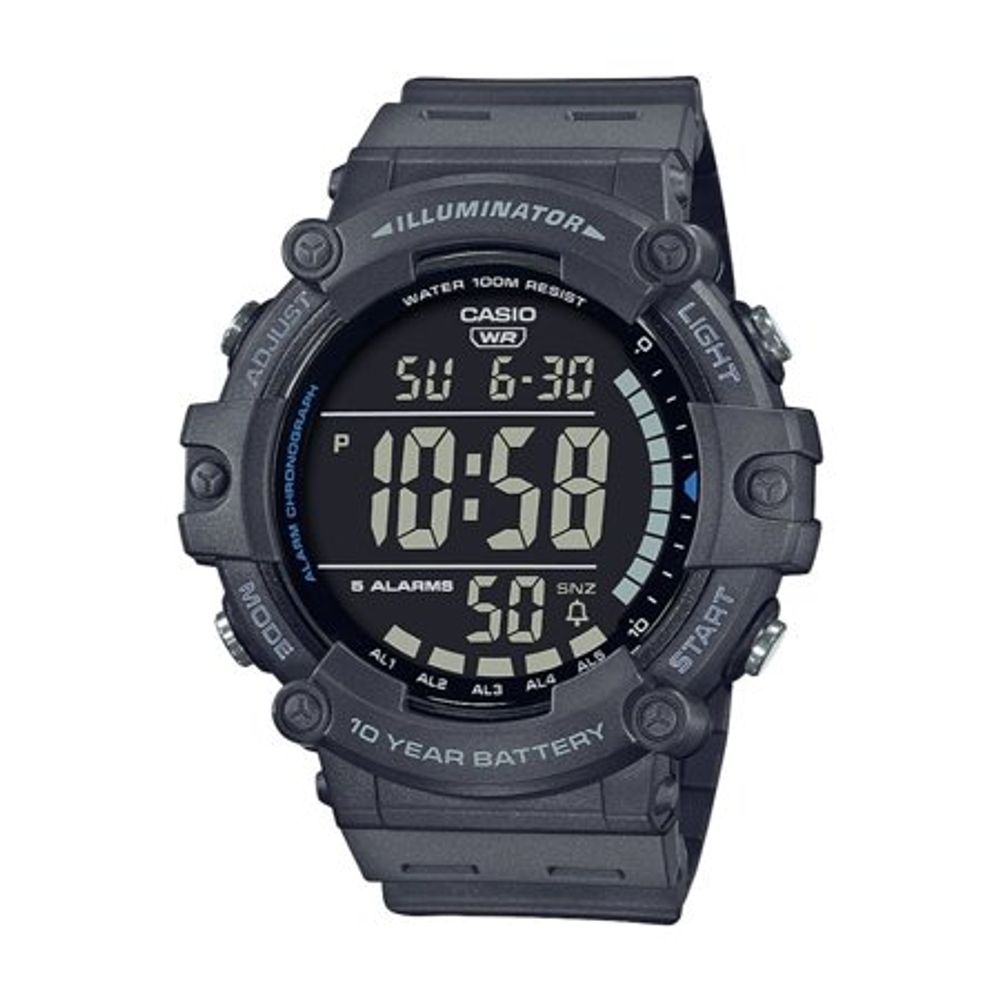 

Серые пластиковые часы Casio