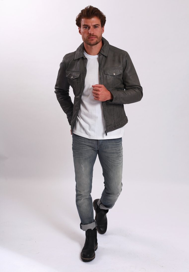 

Кожаная куртка Lee Cooper, серый