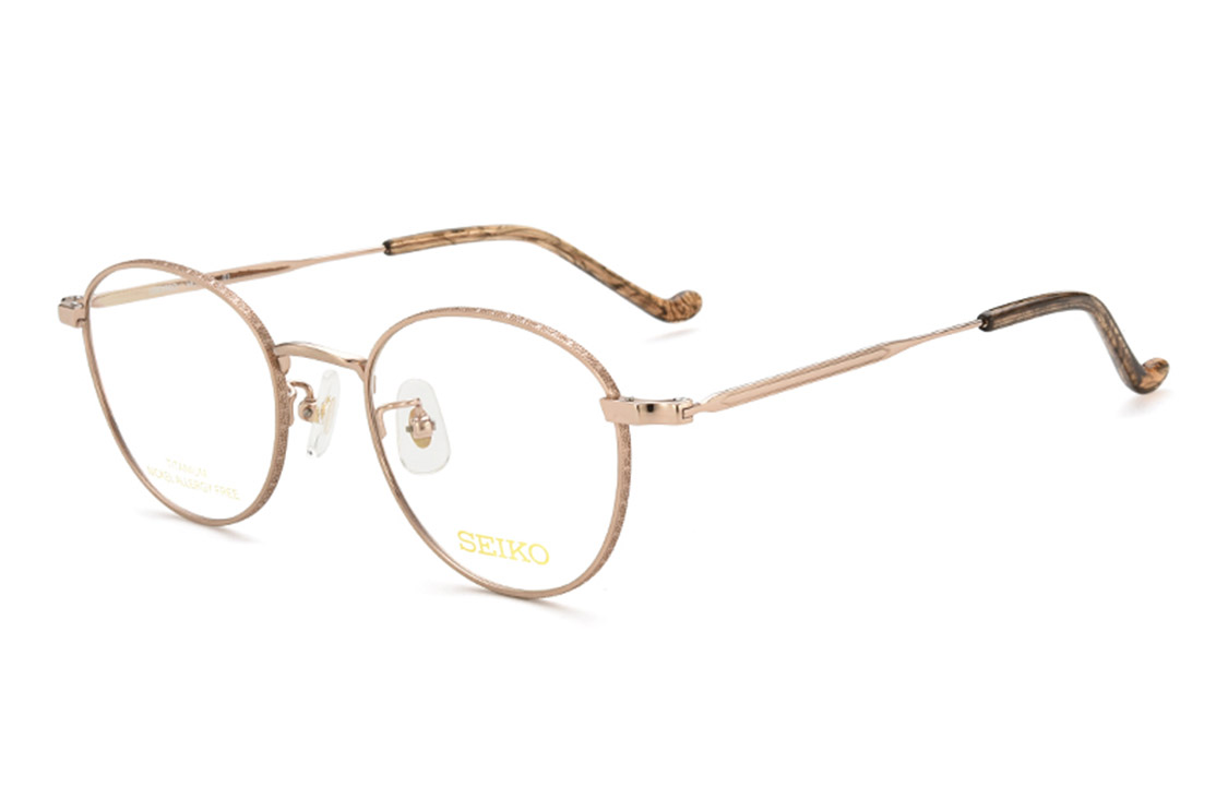 

SEIKO Винтажная коллекция титановых овальных оправ для очков унисекс золото, Gold