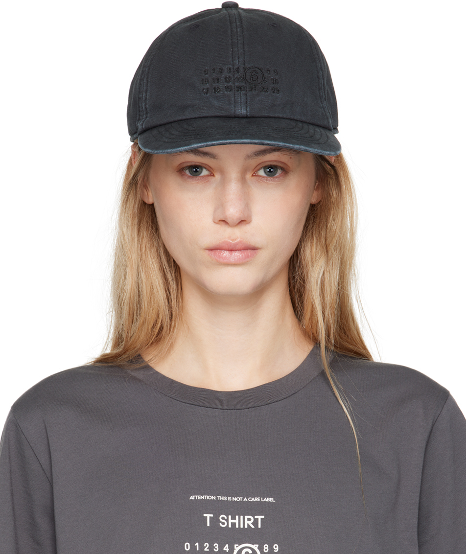 

Черная бейсболка MM6 Maison Margiela, Washed black