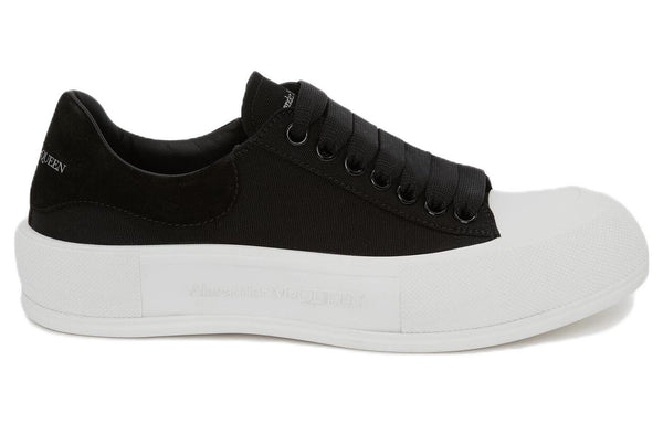 Кроссовки deck plimsoll lace-up trainers 'black white' Alexander Mcqueen, черный — фото 2