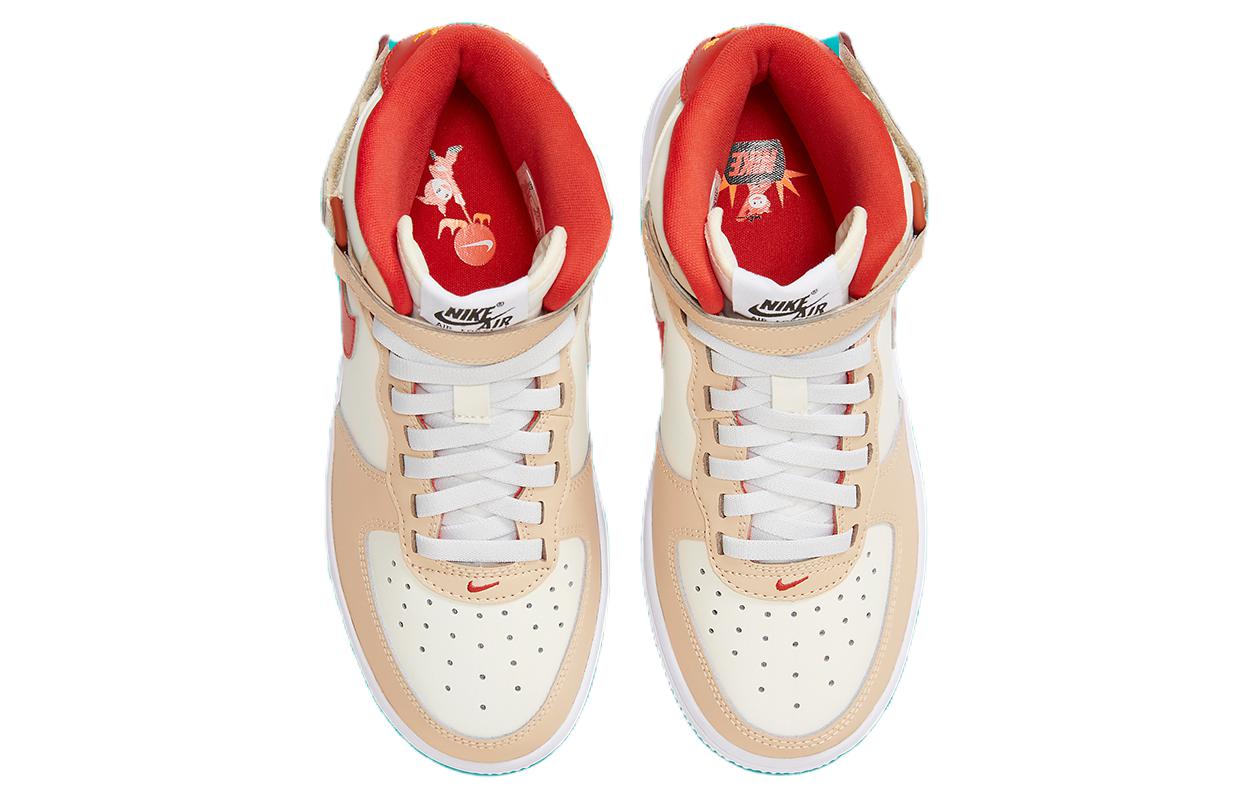 

Nike Air Force 1 Mid EasyOn GS 'Год Дракона', Бежево-красный