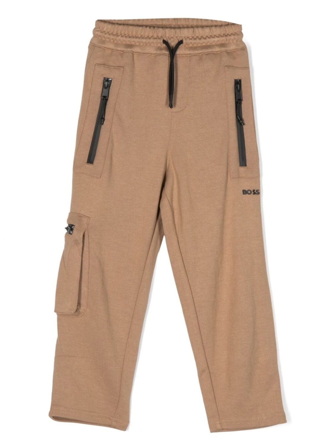 

BOSS Kidswear спортивные брюки с тисненым логотипом, нейтральный цвет