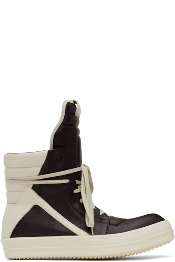 

Коричневые и не совсем белые кроссовки Hollywood Geobasket Rick Owens