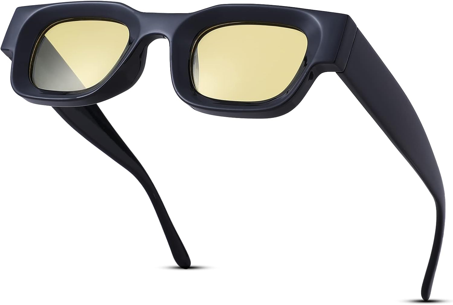 

Солнцезащитные очки Hycredi прямоугольной формы для женщин и мужчин, массивные квадратные поляризованные солнцезащитные очки в стиле ретро 90-х, защита UV400, C2* Black/Yellow