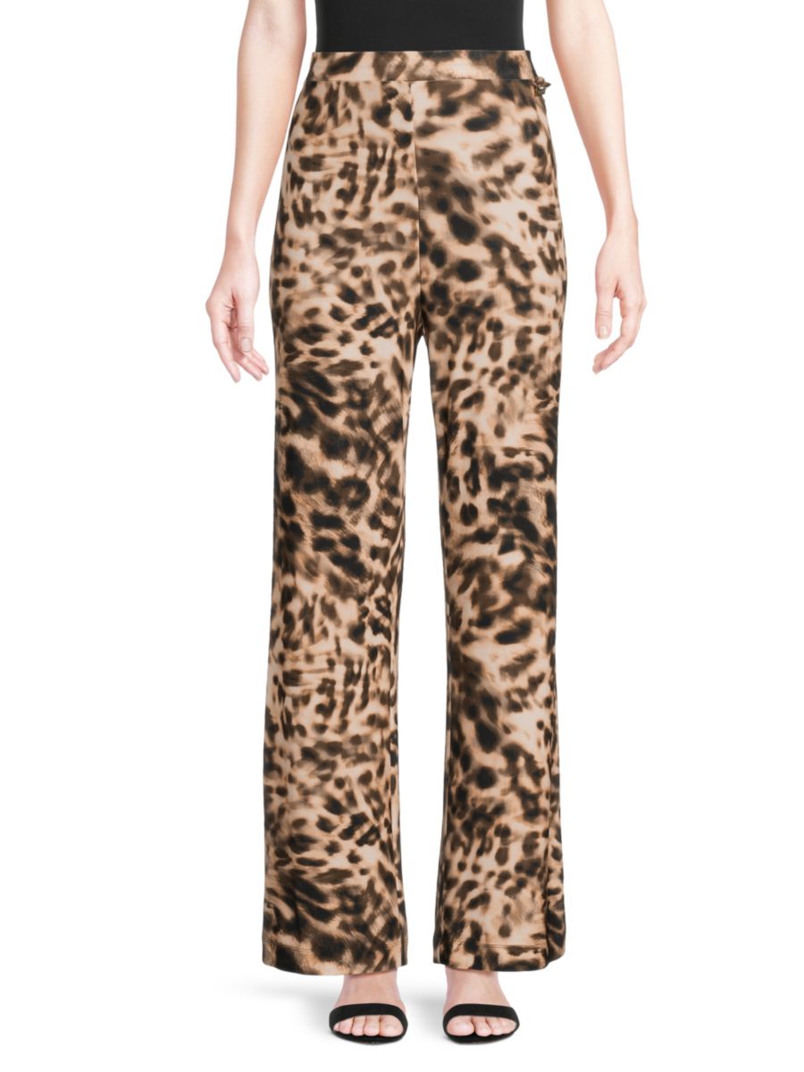 

Широкие брюки с анималистичным принтом Halston, цвет Leopard