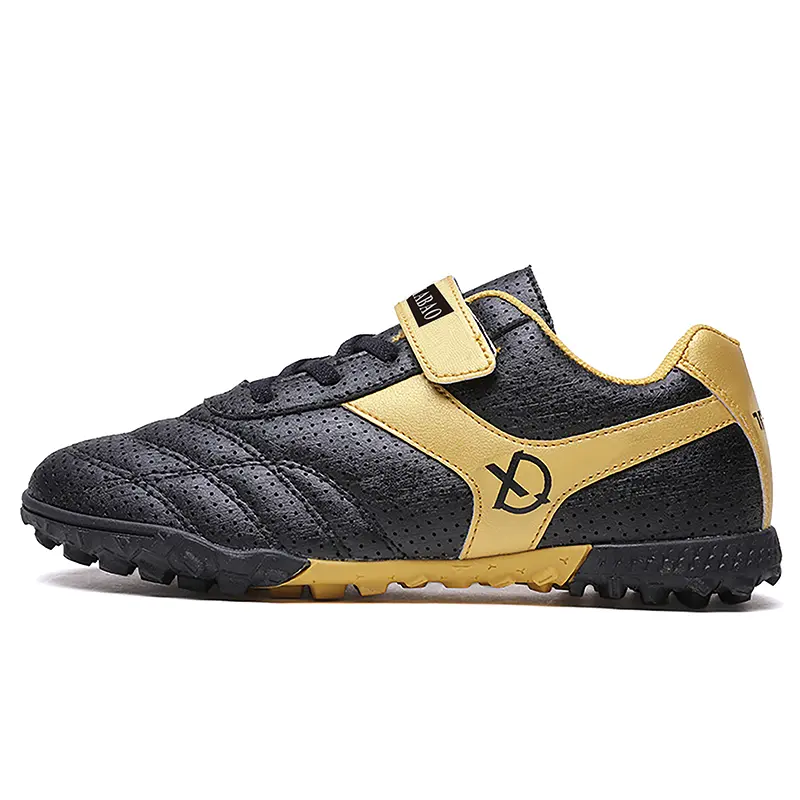 

Футбольные бутсы детские, с низким верхом, амортизирующие, износостойкие, дышащие, быстросохнущие, нескользящие Yi Jiabao, черный/золотой