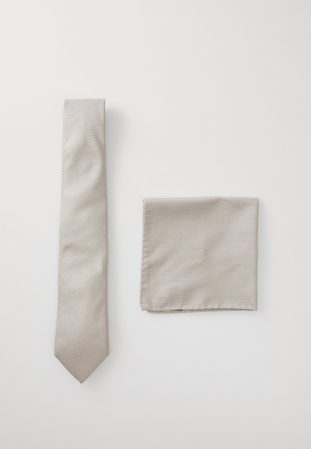

Галстук TIE SET - Pocket square BOSS, бежевый