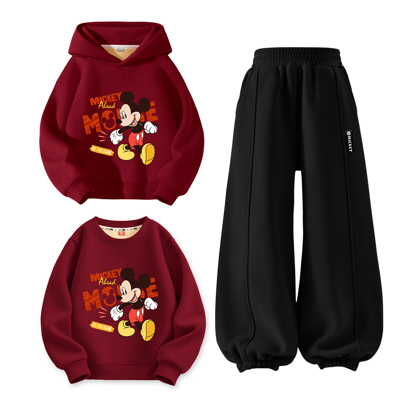 

Детский костюм Tang с круглым вырезом и толстым воротником Disney, [thickened and fleece-lined]di dai xiao qi бордовый+di h long hook-and-loop черный+di dai xiao qi бордовый