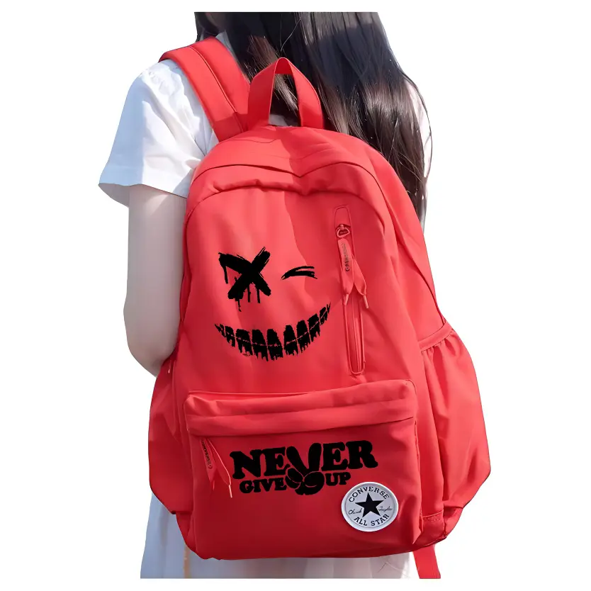 

Converse Полиэстеровый рюкзак обычный унисекс красный, Demon Smiley Face 2