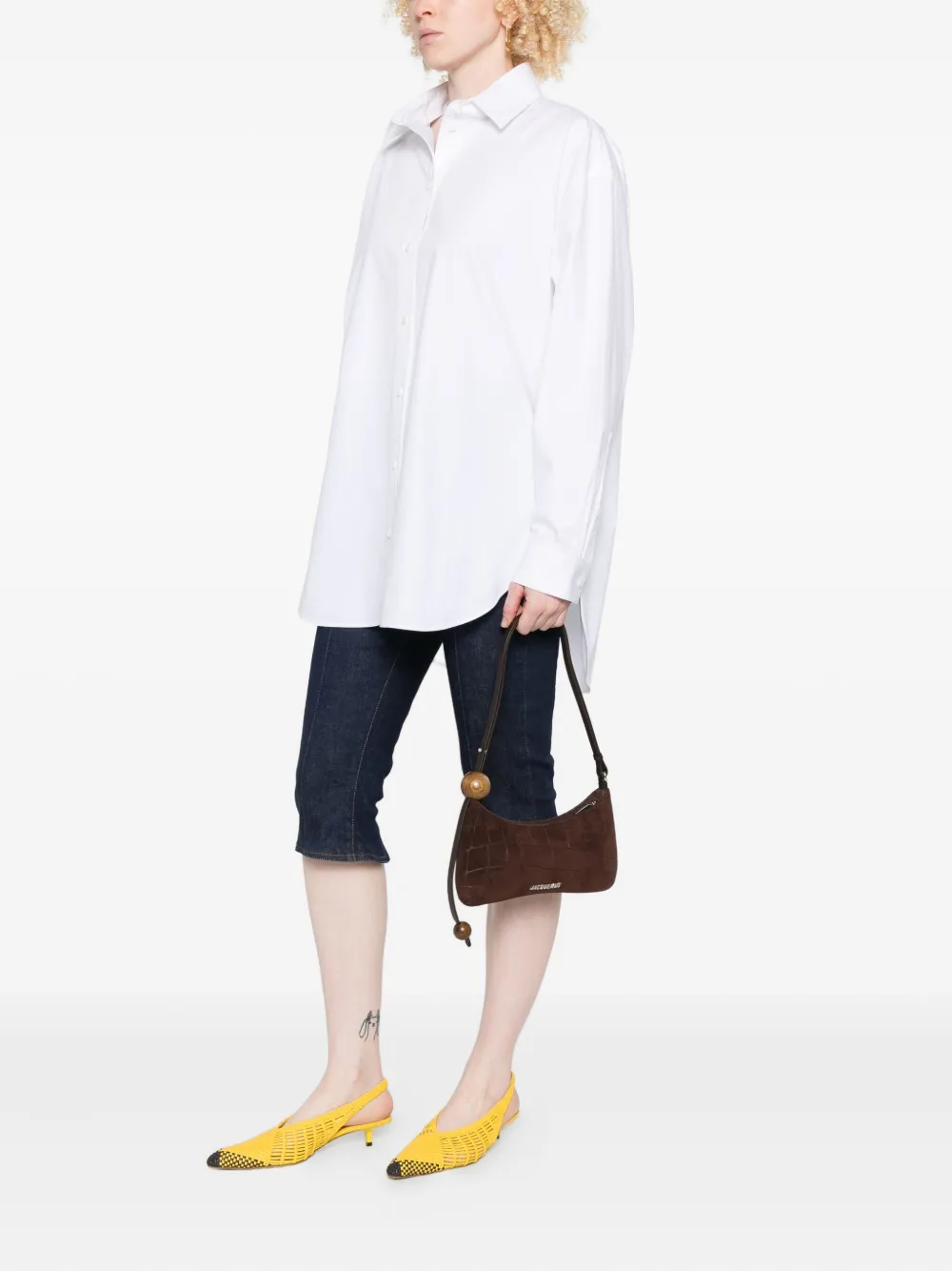 Сумка на плечо Le Bisou Jacquemus, коричневая — фото 2