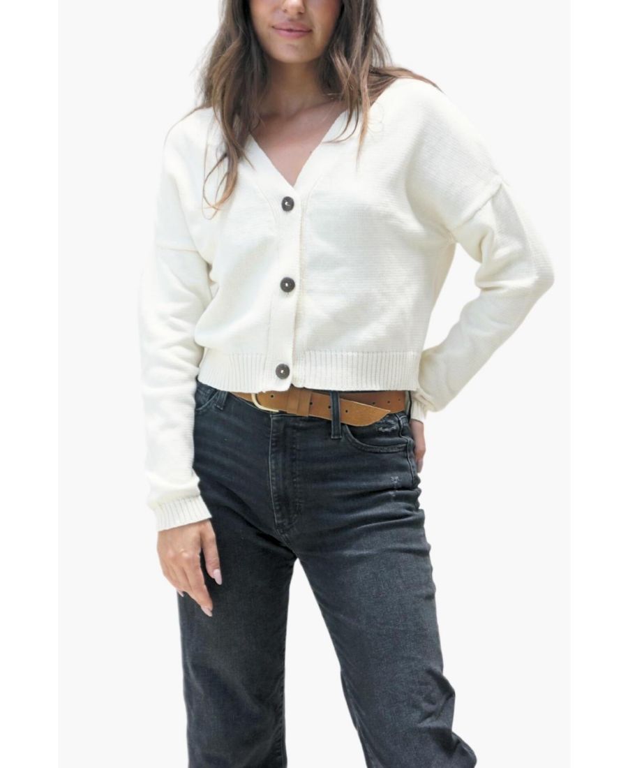 

Женский хлопковый укороченный кардиган Diana Paneros Clothing, Oat milk