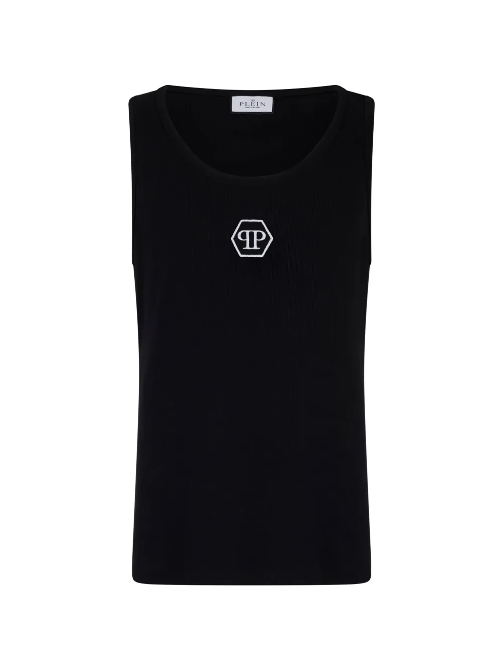 

Хлопковая майка с вышитым логотипом Philipp Plein, черный