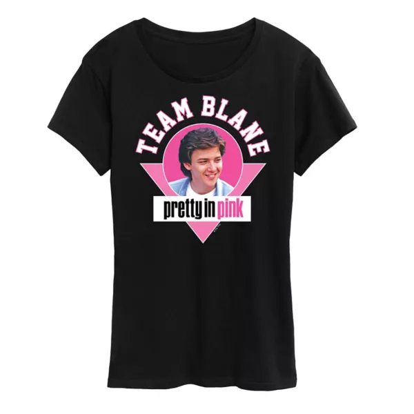 

Женская футболка Pretty in pink с принтом команды Blane Licensed Character, черный