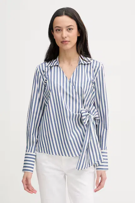 Блузка запашная в полоску Tommy Hilfiger, синий