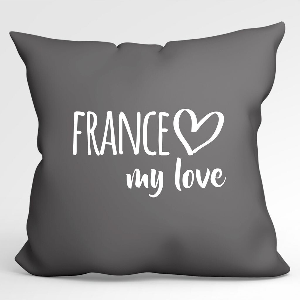 

Подушка Huuraa France my love декоративная подушка с наполнителем размер 40х40см стальной серый для всех любителей Франции идея подарка для друзей и семьи Hellweg Druckerei