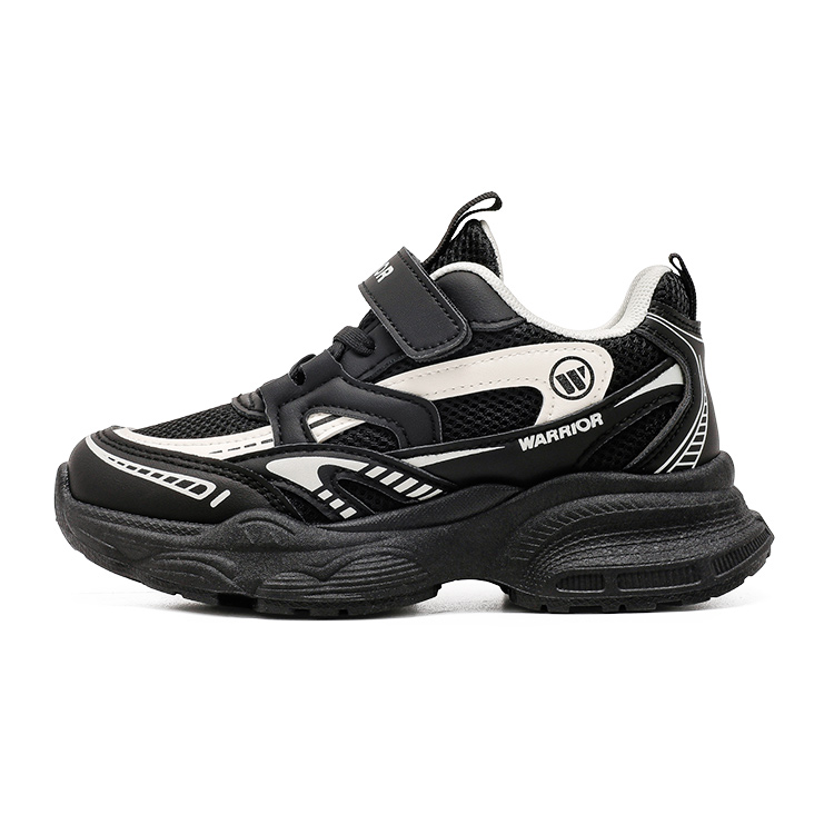 

Детские кроссовки для бега Low top с амортизацией, увеличенной высотой, легкие и устойчивые к истиранию WARRIOR, черный бежевый