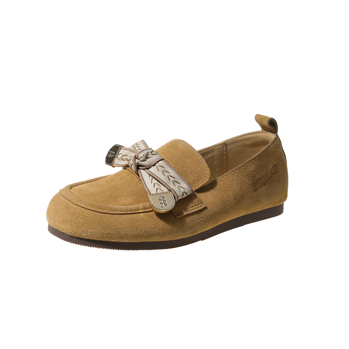 ST&SAT Лоферы женские коричневые/красно-коричневые/хаки/серо-хаки - серо-хаки, цвет Khaki Gray — фото 4