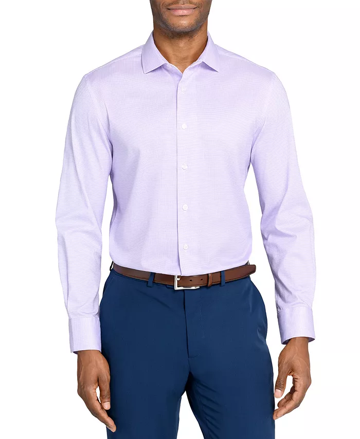 

Мужская гибридная рубашка в елочку с длинным рукавом, Slim Fit, с легким уходом MICHELSONS OF LONDON, белый