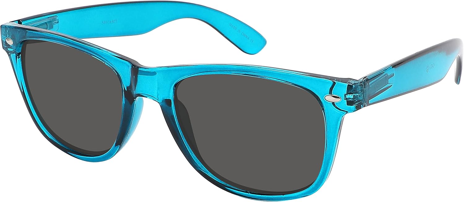 

Солнцезащитные очки EDGEIWEAR в классической оправе из рогового бусин с прозрачными линзами, серыми линзами и пружинным шарниром, с защитой от УФ-излучения, Clear Blue