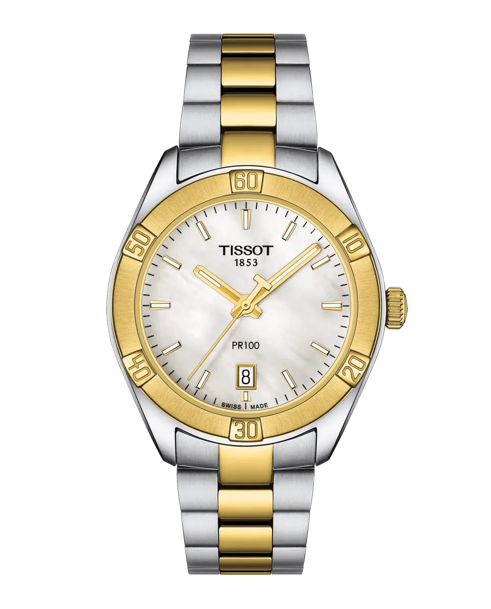 

Женские часы коллекции PR100 в двухцветной стали Tissot, серебряный