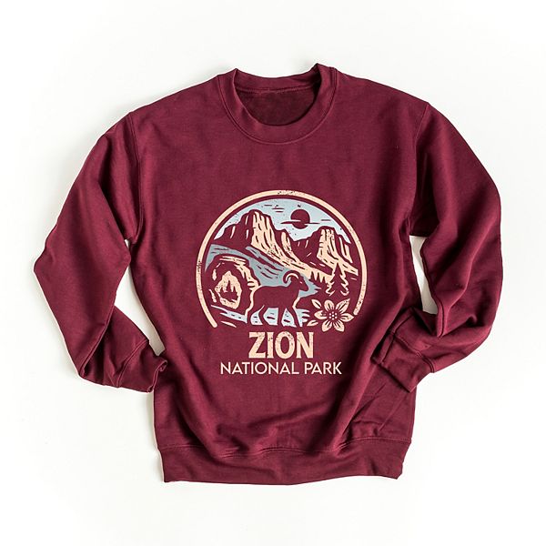 

Графический свитшот Zion national park two-toned circle Simply Sage Market, Maroon, Зеленый, Графический свитшот Zion national park two-toned circle Simply Sage Market, Maroon