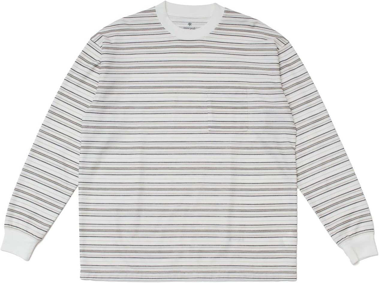 

Футболка с длинными рукавами Snow Peak Hybrid Wool Mesh Stripe L/S T-Shirt SW-25AU014, мужская и женская, серый