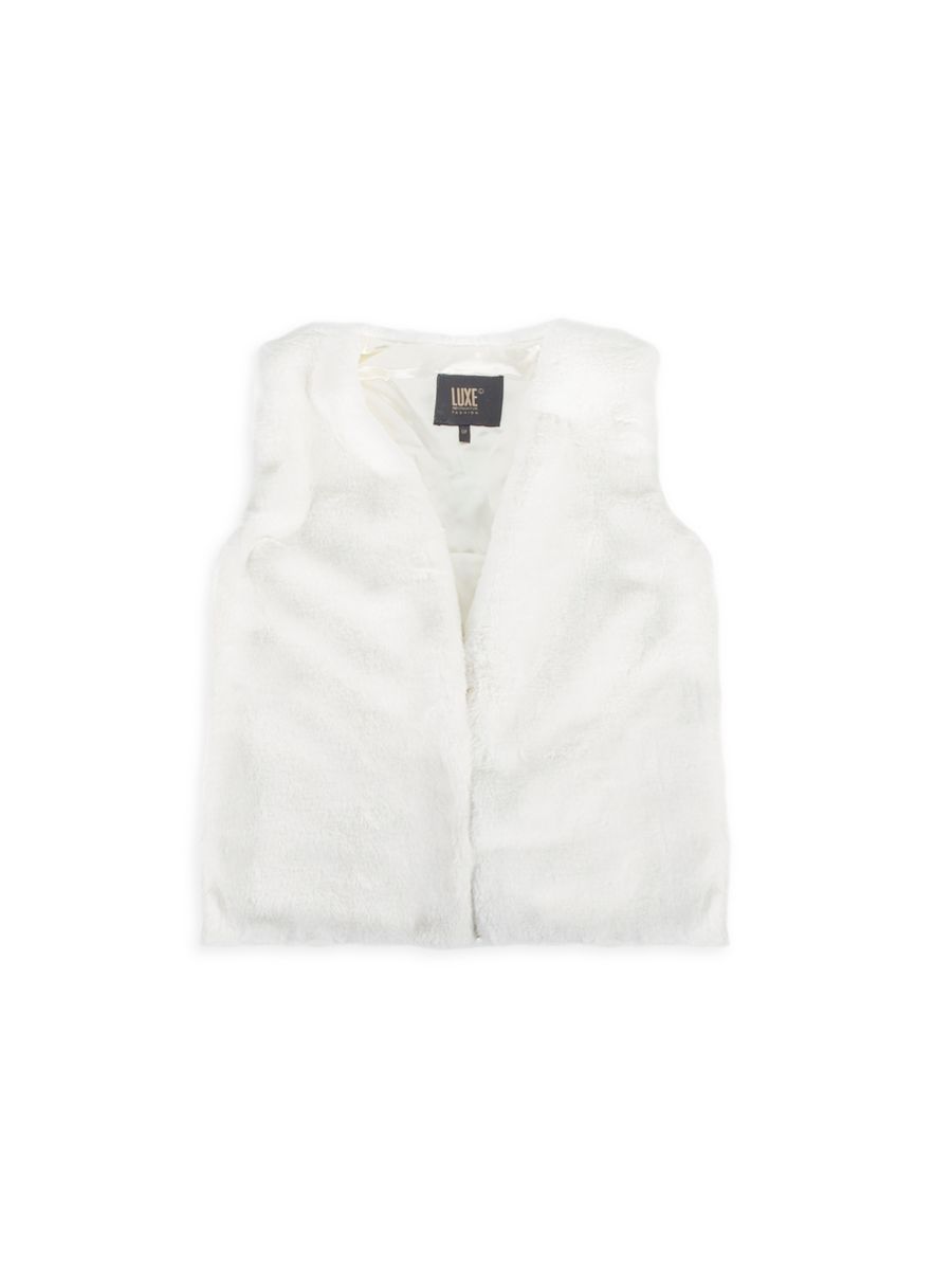 

Жилет из искусственного меха с открытым передом Luxe Faux Fur, белый