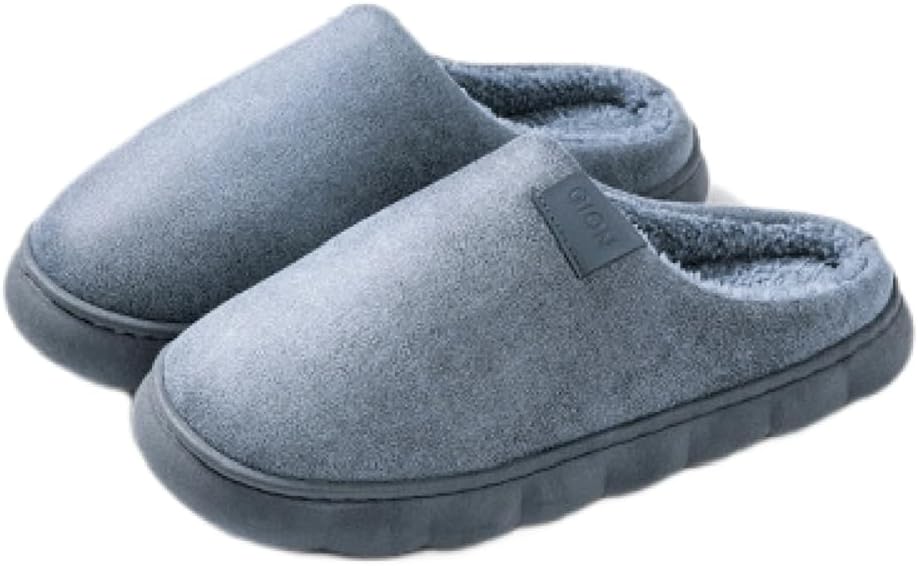 

Мужские домашние тапочки с мягкой подошвой из замши, противоскользящие, уютные, теплые, пушистые, больших размеров Generic, синий