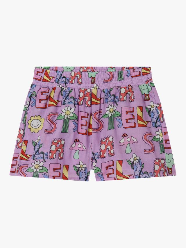 

Детские хлопковые шорты с логотипом Fairy Stella McCartney Kids, Purple