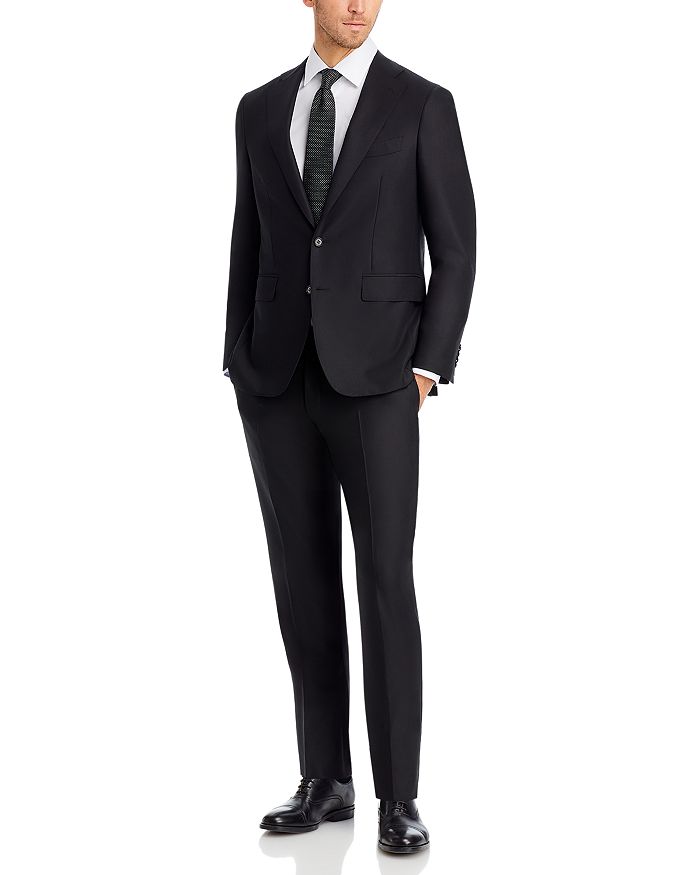 

Костюм Capri Black Textured Solid Slim Fit Canali, черный