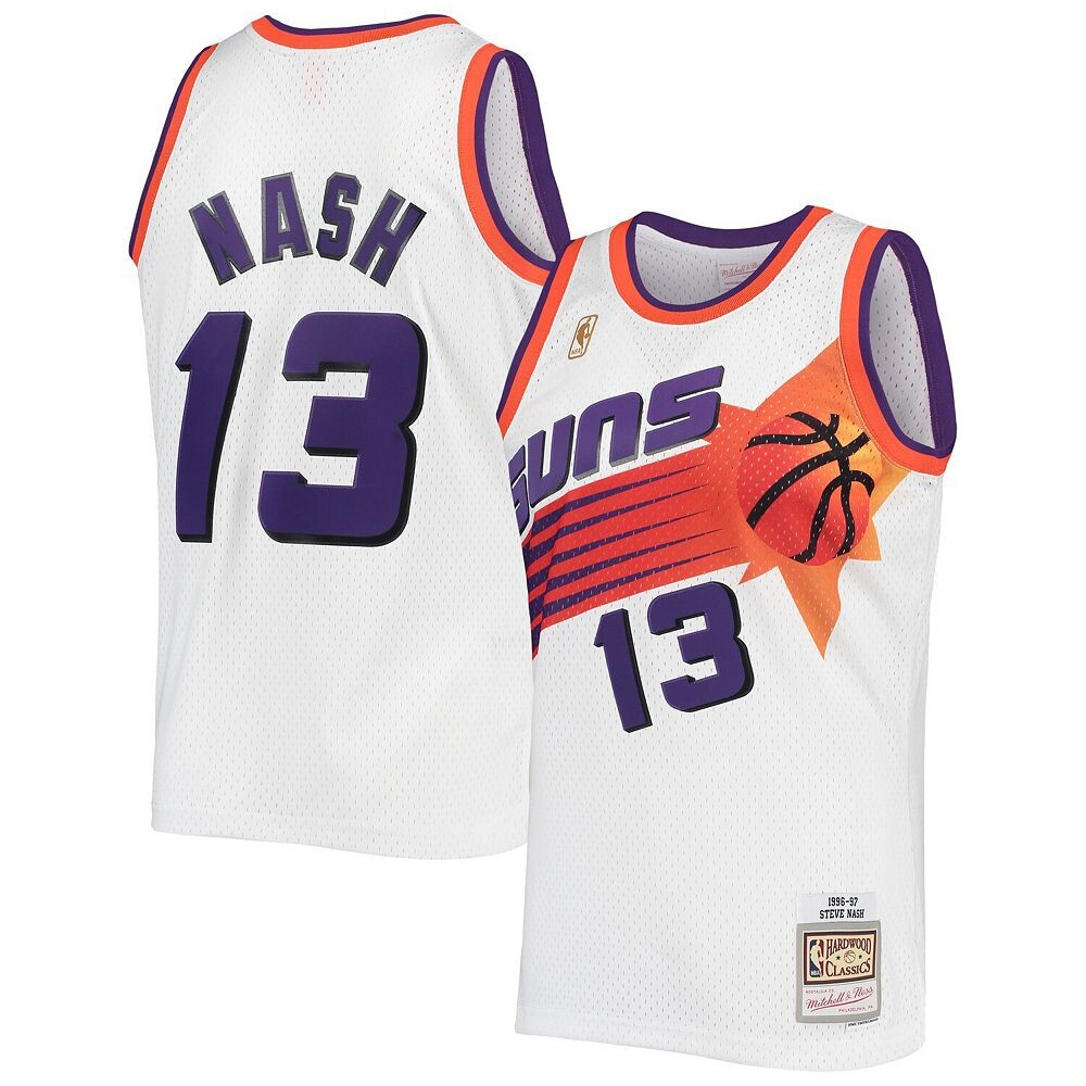 

Мужская футболка Mitchell & Ness Steve Nash White Phoenix Suns 1996-1997 годов из аутентичной классики лиственных пород Swingman, цвет Phx White