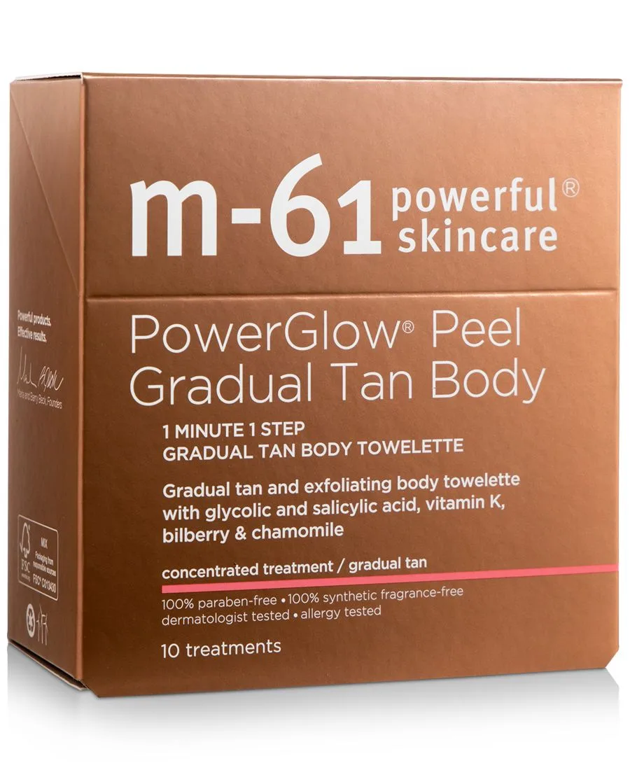 M-61 by Bluemercury PowerGlow Peel - постепенный автозагар для тела, 10 процедур — фото 3