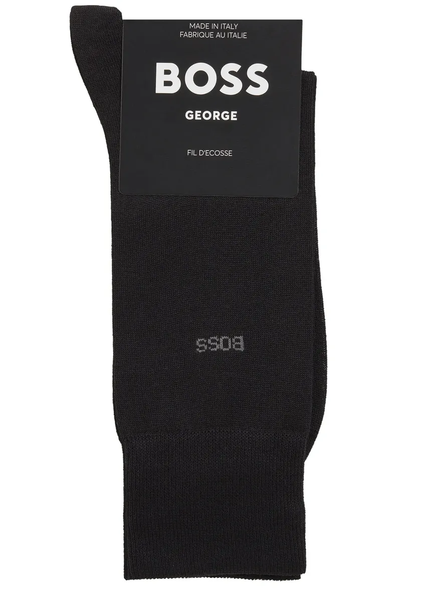 Деловые носки BOSS "George RS Uni MC" (пакет), с тонкой вязаной надписью логотипа BOSS, черный — фото 3