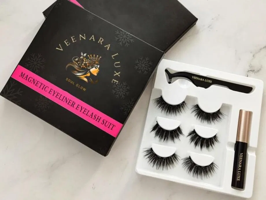 Набор магнитных накладных ресниц с подводкой Veenara Luxe Soul Glow, Black