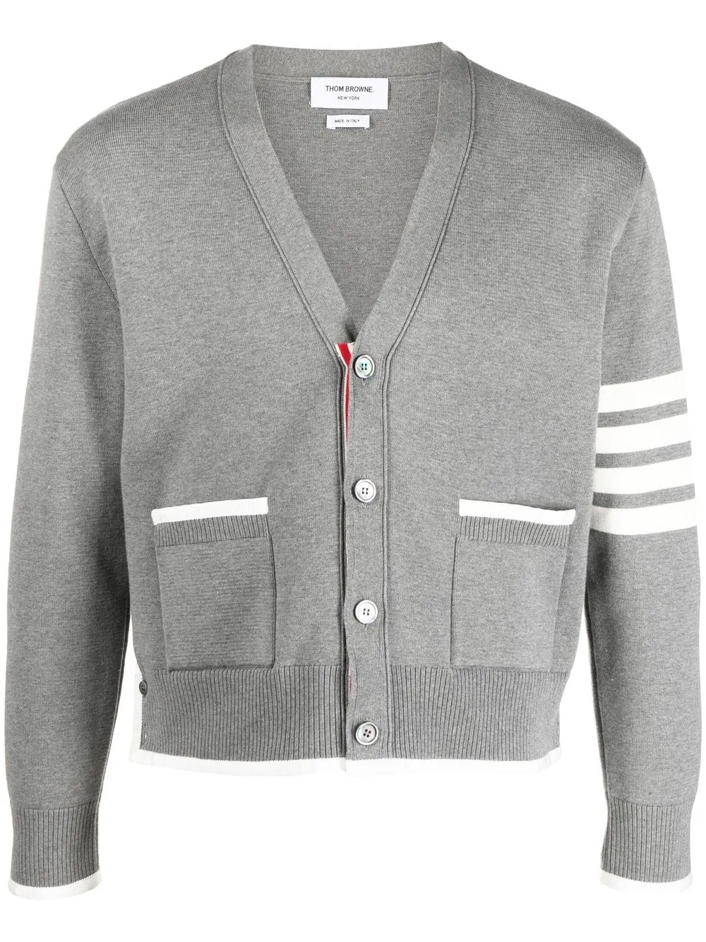 

Кардиган с полосками 4-Bar THOM BROWNE, серый