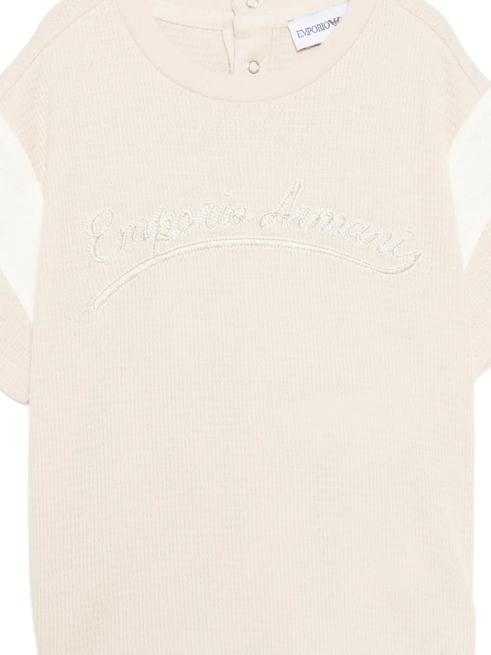 Футболка из вафельной вязки Emporio Armani Kids, нейтральный — фото 3